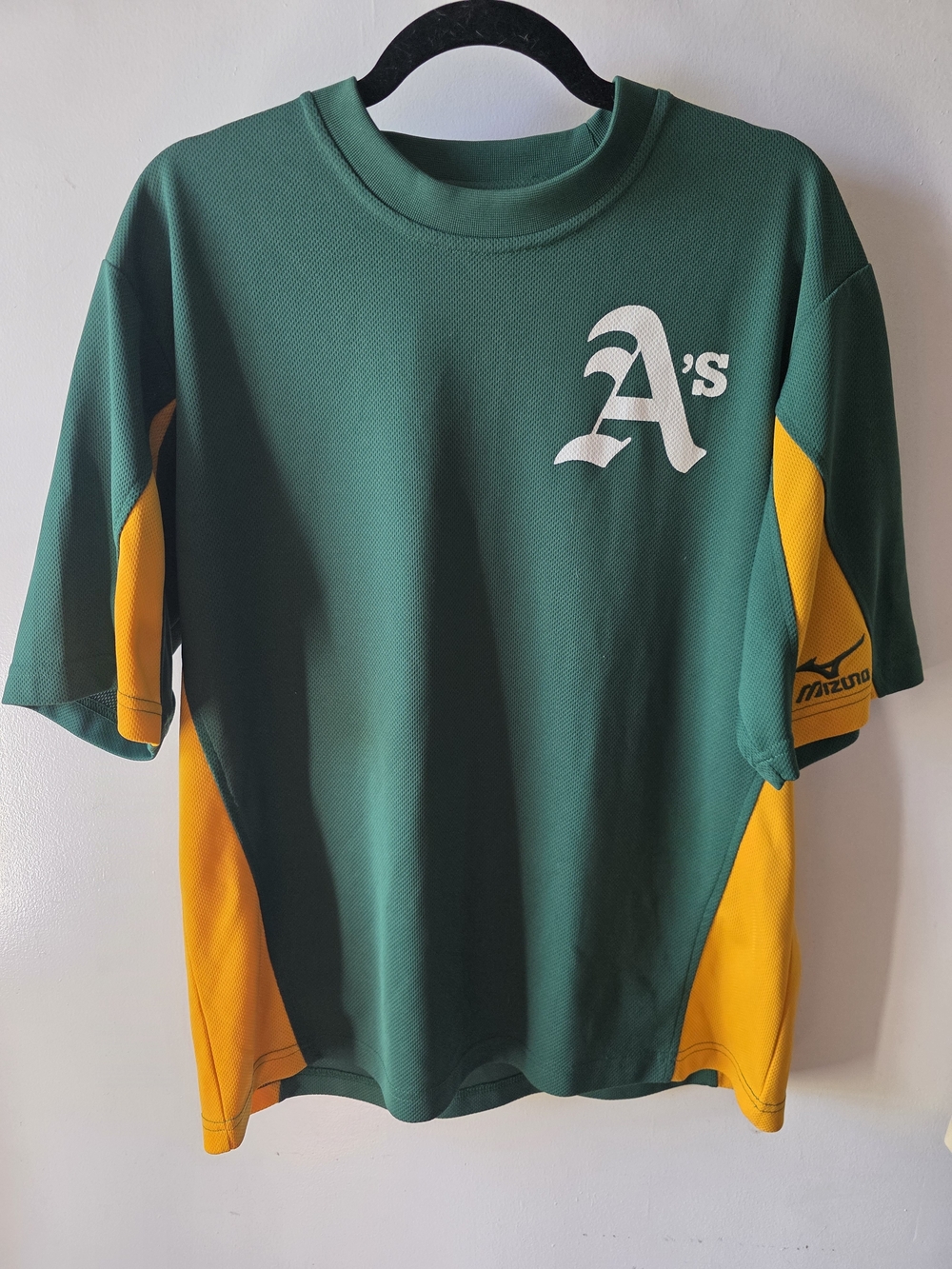 Mizuno Oakland Athletics A's #34 Green Yellow Baseball Jersey Adult L 90s Y2K